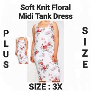 Floral Midi Plus Size Tank Dress
